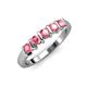4 - Talia Pink Tourmaline Wedding Band 