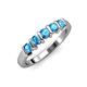4 - Talia Blue Topaz Wedding Band 