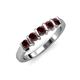 4 - Talia Red Garnet Wedding Band 