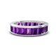 1 - Aira 5.25 ctw Emerald Shape Amethyst Women Stackable Eternity Band 