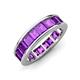 3 - Aira 5.25 ctw Emerald Shape Amethyst Women Stackable Eternity Band 