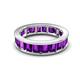 4 - Aira 5.25 ctw Emerald Shape Amethyst Women Stackable Eternity Band 