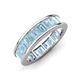 3 - Aira 4.62 ctw Emerald Shape Aquamarine Women Stackable Eternity Band 