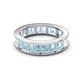 4 - Aira 4.62 ctw Emerald Shape Aquamarine Women Stackable Eternity Band 