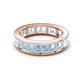 4 - Aira 4.62 ctw Emerald Shape Aquamarine Women Stackable Eternity Band 
