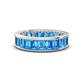 1 - Aira 5.25 ctw Emerald Shape Blue Topaz Women Stackable Eternity Band 