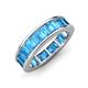 3 - Aira 5.25 ctw Emerald Shape Blue Topaz Women Stackable Eternity Band 