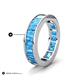 5 - Aira 5.25 ctw Emerald Shape Blue Topaz Women Stackable Eternity Band 