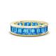 1 - Aira 5.25 ctw Emerald Shape Blue Topaz Women Stackable Eternity Band 