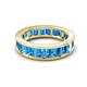 4 - Aira 5.25 ctw Emerald Shape Blue Topaz Women Stackable Eternity Band 