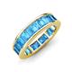3 - Aira 5.25 ctw Emerald Shape Blue Topaz Women Stackable Eternity Band 