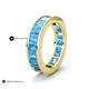 5 - Aira 5.25 ctw Emerald Shape Blue Topaz Women Stackable Eternity Band 