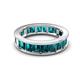 4 - Aira 5.25 ctw Emerald Shape London Blue Topaz Women Stackable Eternity Band 