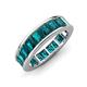 3 - Aira 5.25 ctw Emerald Shape London Blue Topaz Women Stackable Eternity Band 