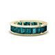 1 - Aira 5.25 ctw Emerald Shape London Blue Topaz Women Stackable Eternity Band 