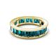 4 - Aira 5.25 ctw Emerald Shape London Blue Topaz Women Stackable Eternity Band 