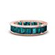 1 - Aira 5.25 ctw Emerald Shape London Blue Topaz Women Stackable Eternity Band 