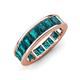 3 - Aira 5.25 ctw Emerald Shape London Blue Topaz Women Stackable Eternity Band 