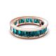 4 - Aira 5.25 ctw Emerald Shape London Blue Topaz Women Stackable Eternity Band 