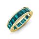 3 - Aira 5.25 ctw Emerald Shape London Blue Topaz Women Stackable Eternity Band 