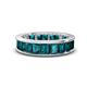 1 - Aira 5.25 ctw Emerald Shape London Blue Topaz Women Stackable Eternity Band 