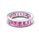 4 - Aira 5.25 ctw Emerald Shape Created Pink Sapphire Women Stackable Eternity Band 