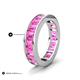 5 - Aira 5.25 ctw Emerald Shape Created Pink Sapphire Women Stackable Eternity Band 