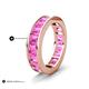 5 - Aira 5.25 ctw Emerald Shape Created Pink Sapphire Women Stackable Eternity Band 