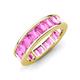 3 - Aira 5.25 ctw Emerald Shape Created Pink Sapphire Women Stackable Eternity Band 