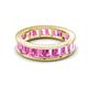 4 - Aira 5.25 ctw Emerald Shape Created Pink Sapphire Women Stackable Eternity Band 
