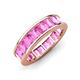 3 - Aira 5.25 ctw Emerald Shape Created Pink Sapphire Women Stackable Eternity Band 