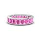 1 - Aira 5.25 ctw Emerald Shape Created Pink Sapphire Women Stackable Eternity Band 