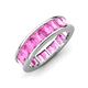 3 - Aira 5.25 ctw Emerald Shape Created Pink Sapphire Women Stackable Eternity Band 