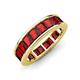 3 - Aira 5.25 ctw Emerald Shape Red Garnet Women Stackable Eternity Band 