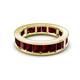 4 - Aira 5.25 ctw Emerald Shape Red Garnet Women Stackable Eternity Band 