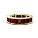 1 - Aira 5.25 ctw Emerald Shape Red Garnet Women Stackable Eternity Band 