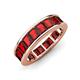 3 - Aira 5.25 ctw Emerald Shape Red Garnet Women Stackable Eternity Band 