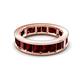 4 - Aira 5.25 ctw Emerald Shape Red Garnet Women Stackable Eternity Band 