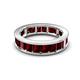 4 - Aira 5.25 ctw Emerald Shape Red Garnet Women Stackable Eternity Band 