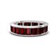 1 - Aira 5.25 ctw Emerald Shape Red Garnet Women Stackable Eternity Band 