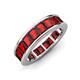3 - Aira 5.25 ctw Emerald Shape Red Garnet Women Stackable Eternity Band 