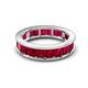 4 - Aira 5.25 ctw Emerald Shape Created Ruby Women Stackable Eternity Band 