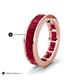 5 - Aira 5.25 ctw Emerald Shape Created Ruby Women Stackable Eternity Band 