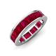 3 - Aira 5.25 ctw Emerald Shape Created Ruby Women Stackable Eternity Band 