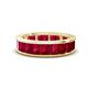 1 - Aira 5.25 ctw Emerald Shape Created Ruby Women Stackable Eternity Band 