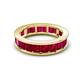 4 - Aira 5.25 ctw Emerald Shape Created Ruby Women Stackable Eternity Band 