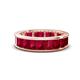 1 - Aira 5.25 ctw Emerald Shape Created Ruby Women Stackable Eternity Band 