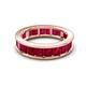 4 - Aira 5.25 ctw Emerald Shape Created Ruby Women Stackable Eternity Band 