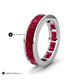 5 - Aira 5.25 ctw Emerald Shape Created Ruby Women Stackable Eternity Band 
