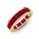 3 - Aira 5.25 ctw Emerald Shape Created Ruby Women Stackable Eternity Band 